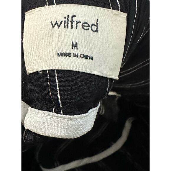 Wilfred ARITZIA Faun Black White Striped Pinstripe Wide-Leg Pants - Sz Medium - Picture 6 of 9